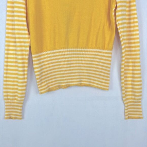 Anthropologie Sparrow Loose Lines Yellow/White Sweater. Size Small - Picture 11 of 13